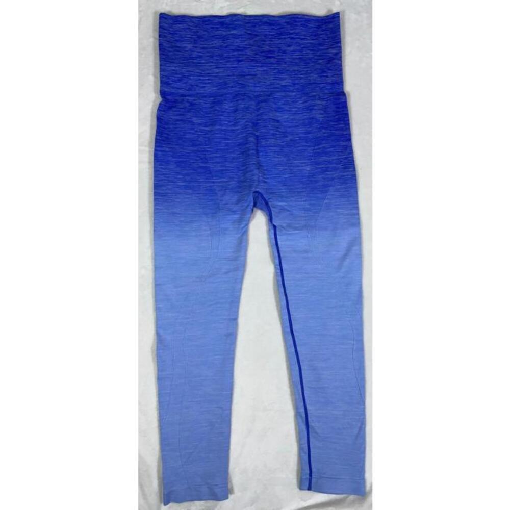 Yelete High Waistband Dip Dye Ombre Activewear Leggings Womens Size XLarge Blue